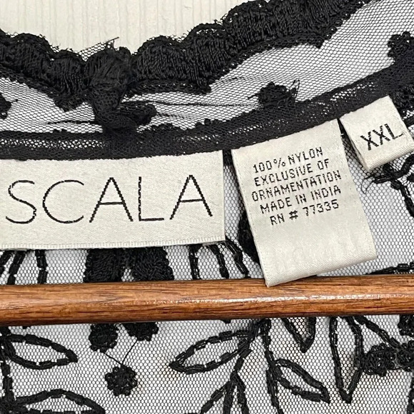 Vintage Scala Shawl Black Beaded Evening Formal Whimsical Whimsigoth Size XXL - Picture 3 of 4